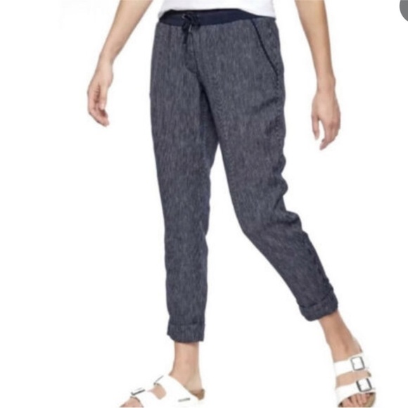 Athleta Bali Linen Jogger Cropped Pants Size 2 - Picture 1 of 6